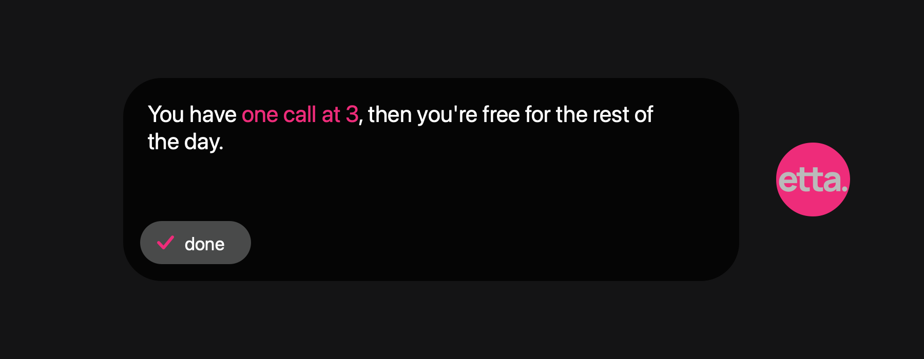 etta text box, sample reply